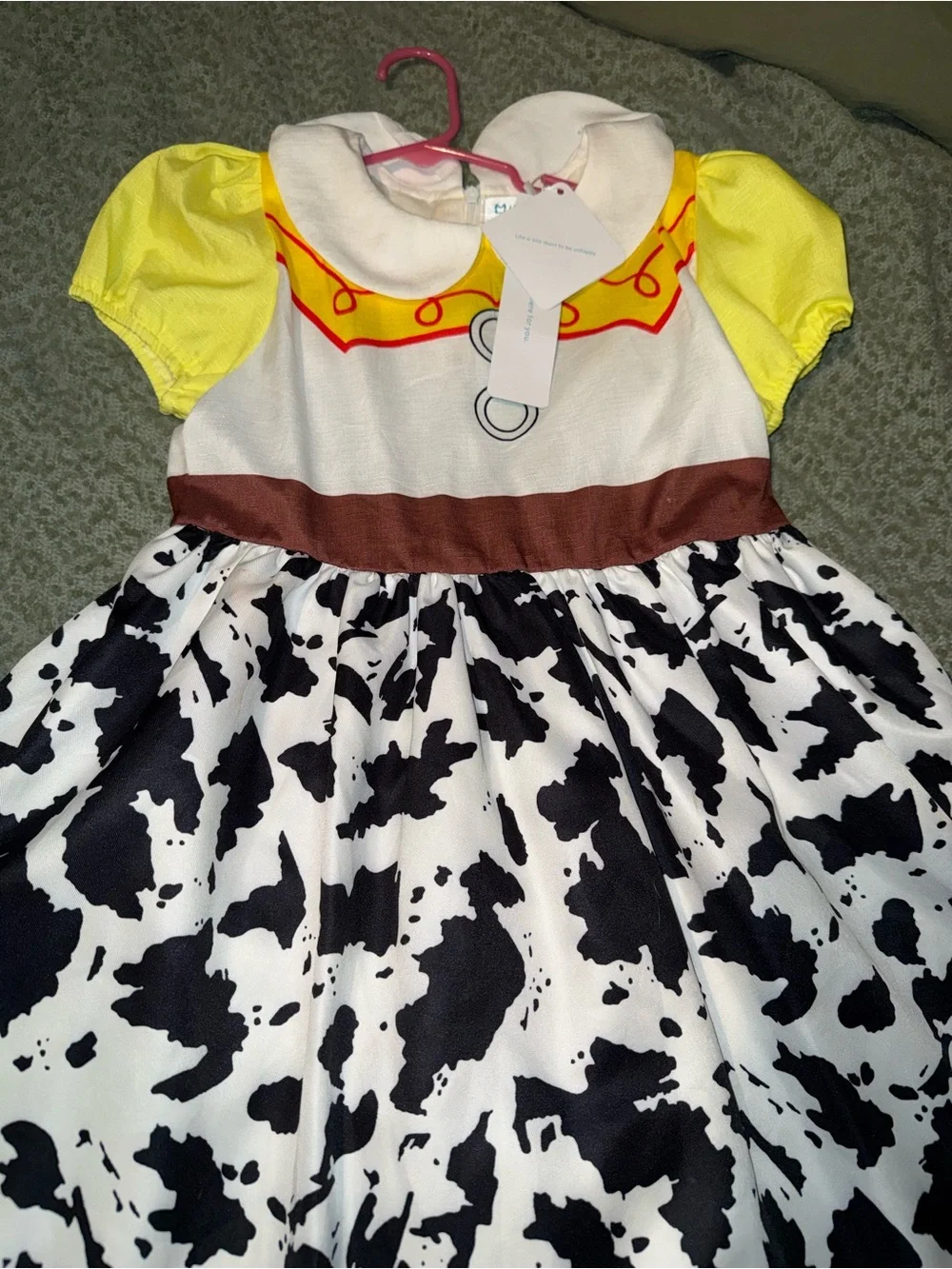 Cowprint Yellow & Blue Kids Costume Dress - Brand: